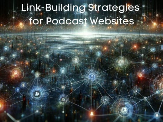 a digital landscape filled with interconnected nodes and luminous threads against a vast, dark backdrop, visually representing the concept of link building